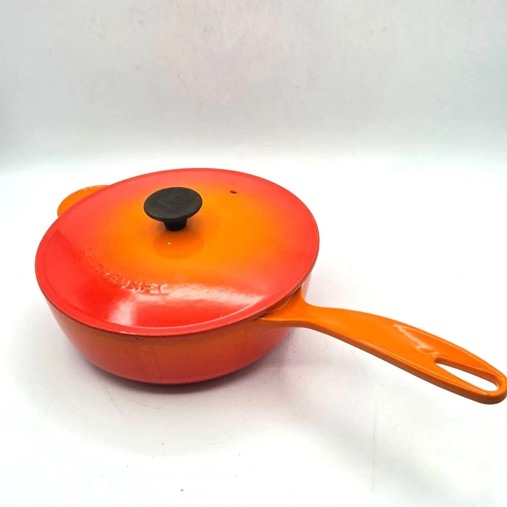 Le Creuset Signature Iron Handle Saucepan Flame Orange Cast Iron 2.25 Qt